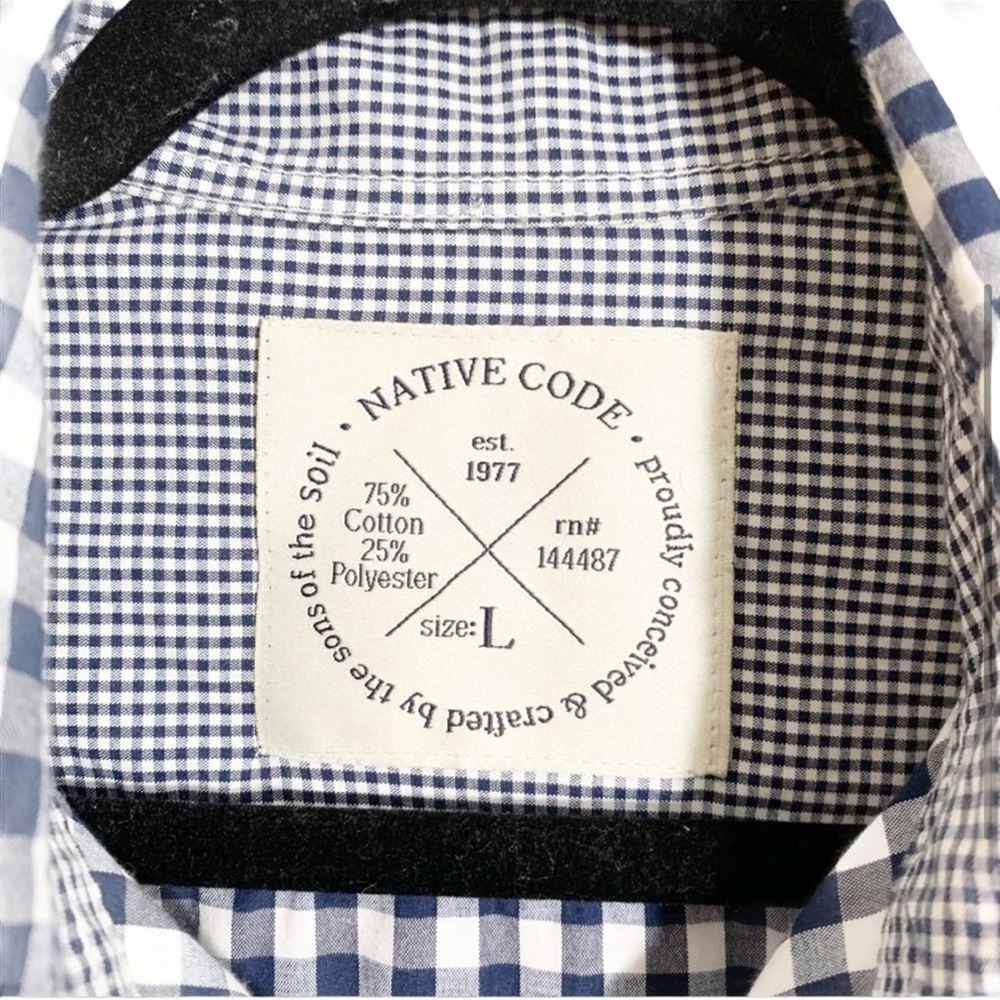 Men's Native Code Plaid Button Down Shirt - image 2